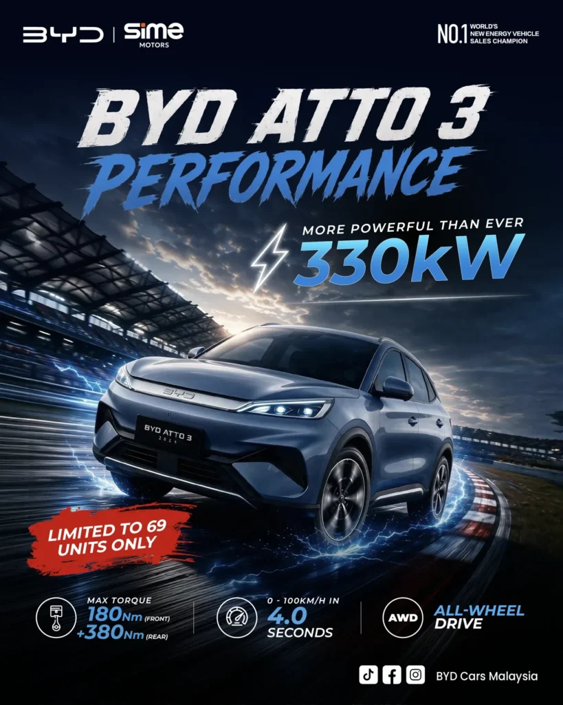 2026 BYD ATTO 3 Performance大馬限量版官方主視覺