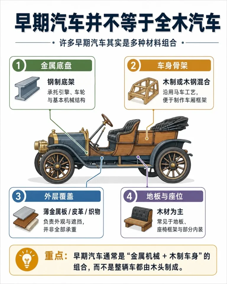 早期汽车为什么使用木头？从马车工艺到钢制车身