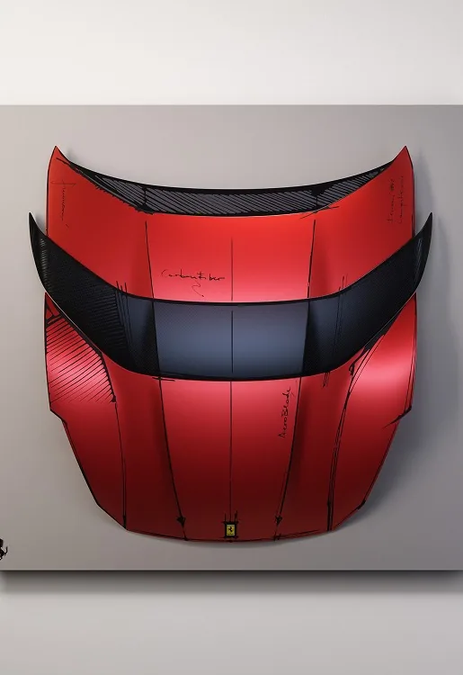 Ferrari Sketch Body紅色車身鈑件收藏作品
