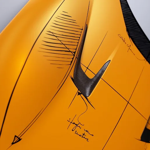 Ferrari Sketch Body黃色車身鈑件設計線條細節