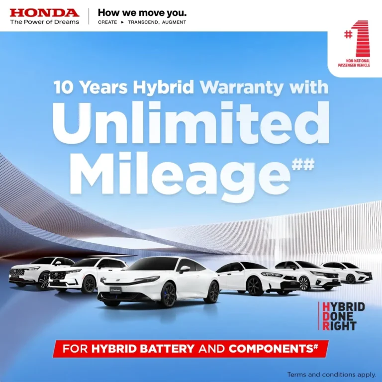 Honda e:HEV混合动力保固升级｜电池与指定组件延长至10年不限里程