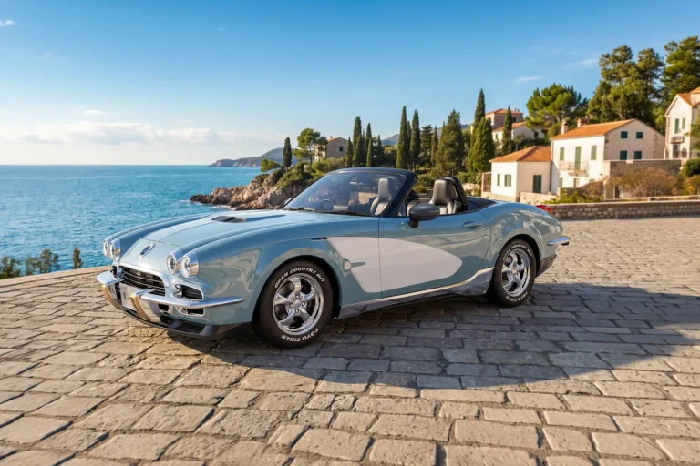 Mitsuoka LA1藍色敞篷跑車斜前方官方圖片