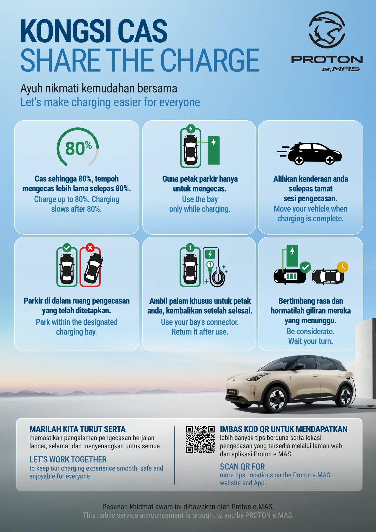 Proton e.MAS公共充電禮儀提示圖