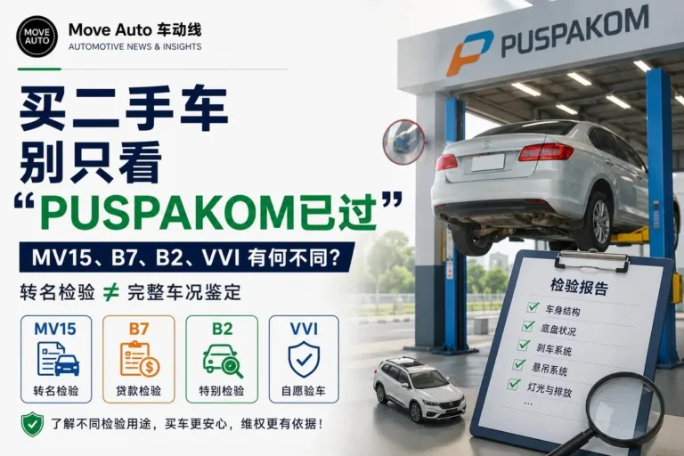 買二手車別只看“PUSPAKOM已過”：MV15、B7、B2與VVI有何不同？