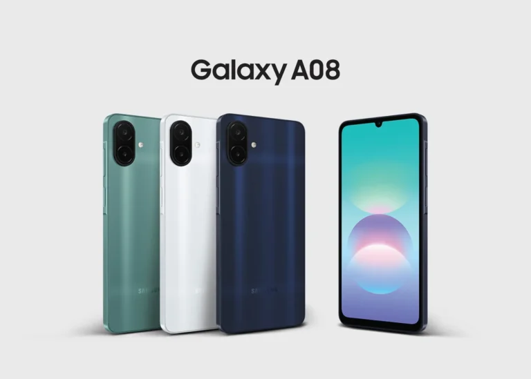 Samsung Galaxy A08綠色深藍色與銀色三種機身