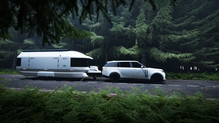 Skydream Space Camping由SUV拖曳行駛