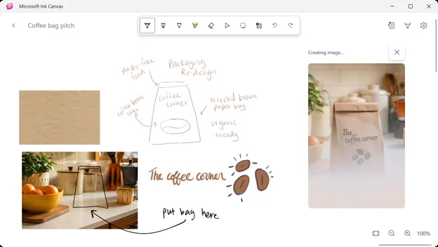 Microsoft Ink Canvas AI 手寫功能