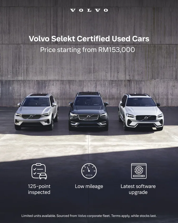 Volvo Selekt释出100辆认证二手车｜EX30从RM153,000起