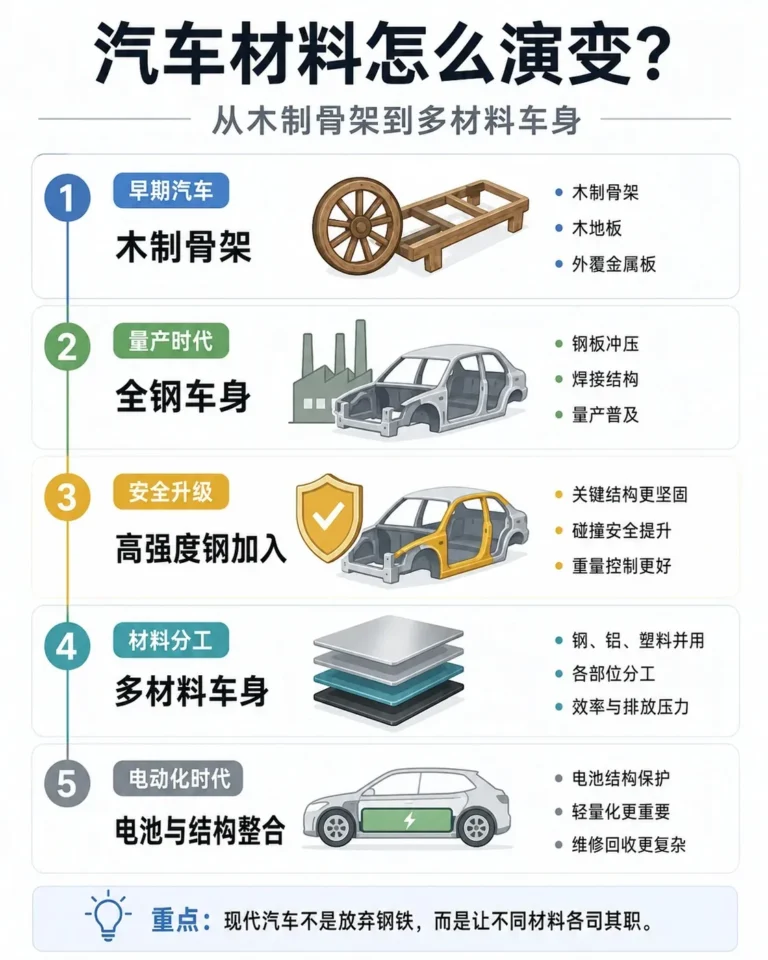 汽车为什么不再只靠钢铁？从木制车身到多材料时代