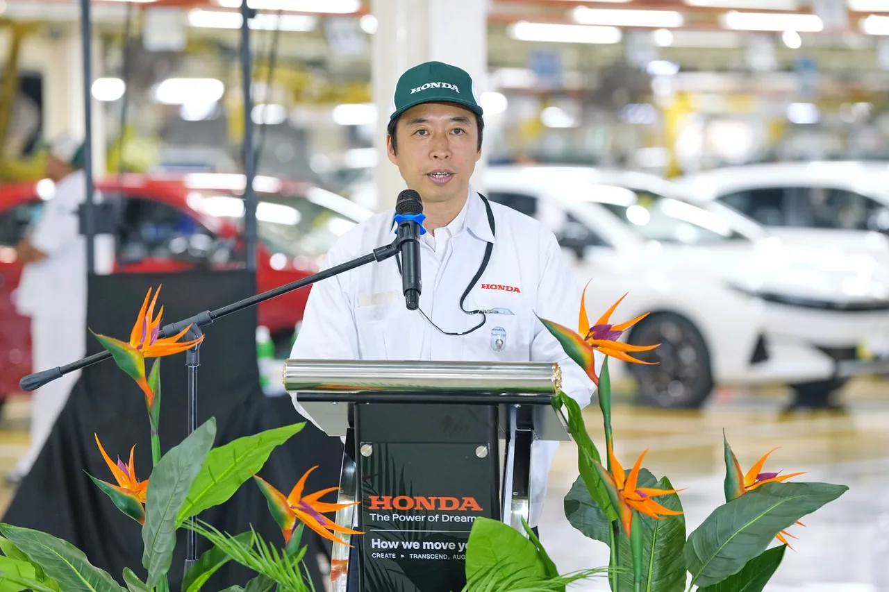 Honda Malaysia董事經理兼CEO Narushi Yazaki在新City Hatchback下線儀式致詞