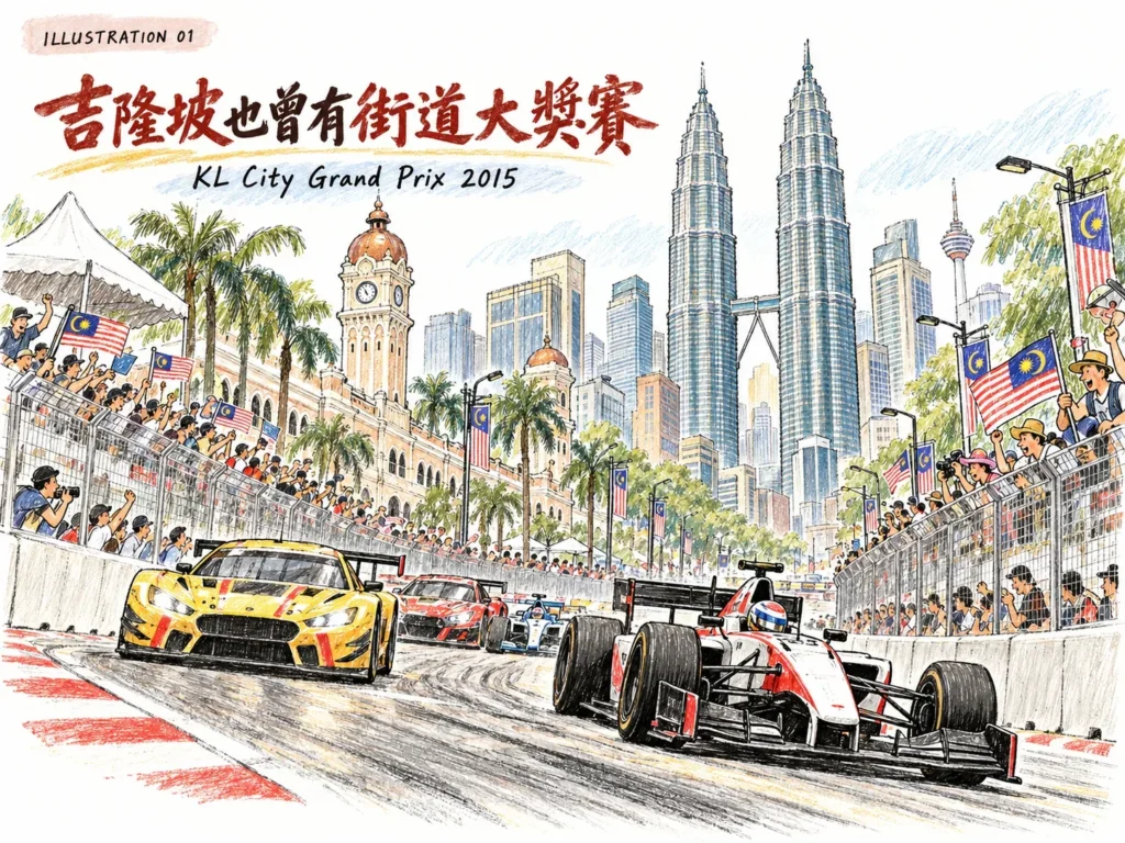 2015年KL City Grand Prix在吉隆坡市中心舉行的街道賽插畫