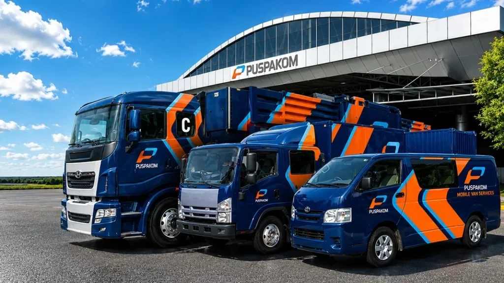 PUSPAKOM商用車檢驗服務車輛及設施資料照，並非已安裝Telematics的車輛