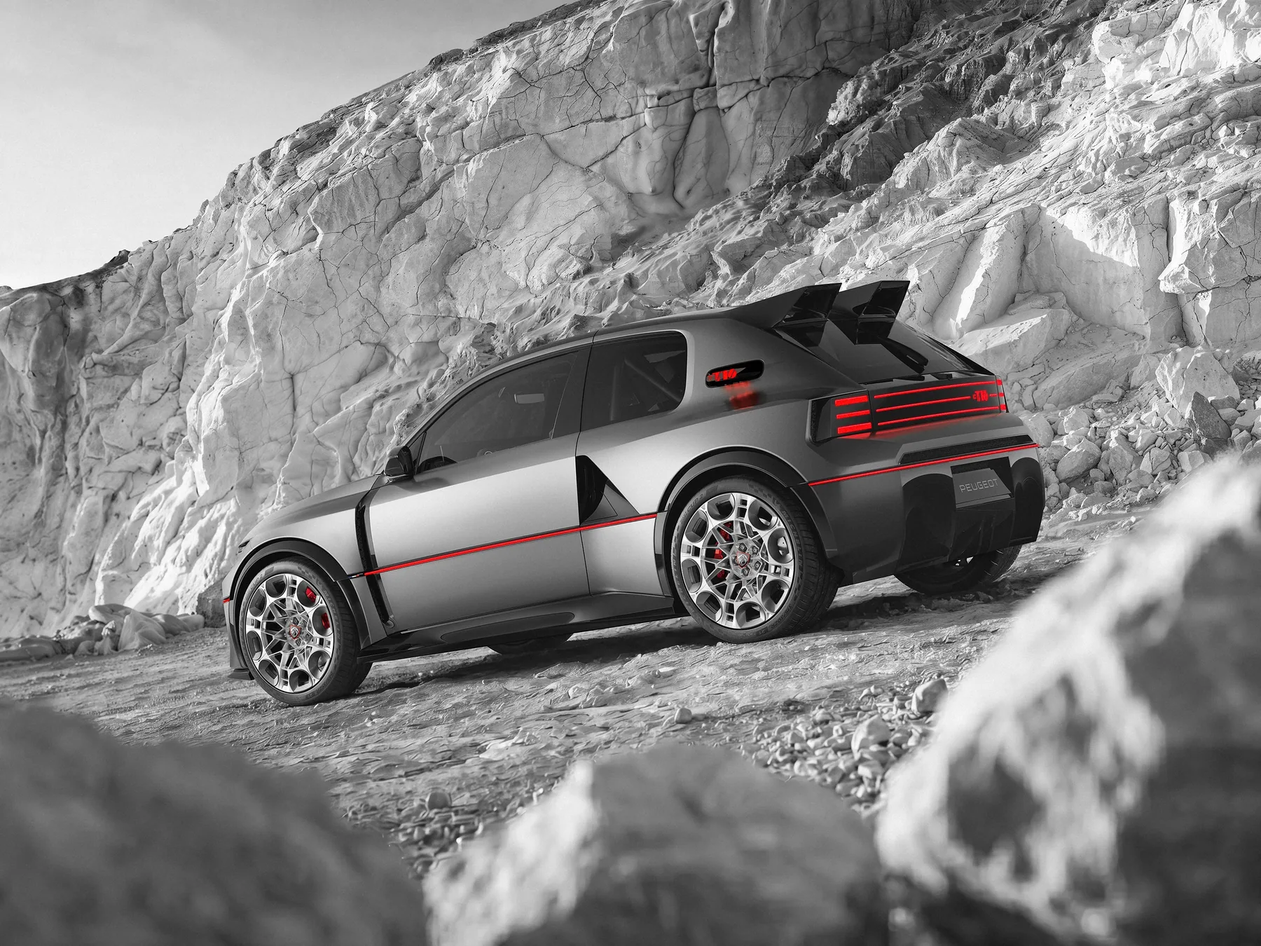 Peugeot E-T16 Concept重現205 T16精神官方宣傳圖片，角度2，概念車