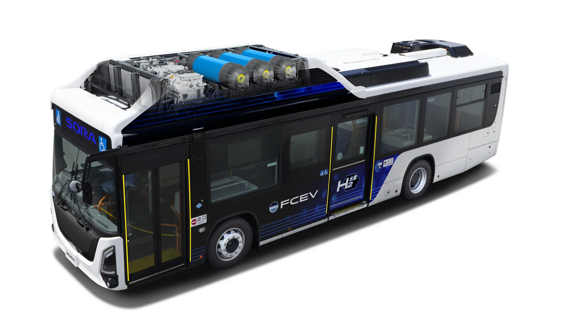 Toyota Sora燃料電池系統配置示意